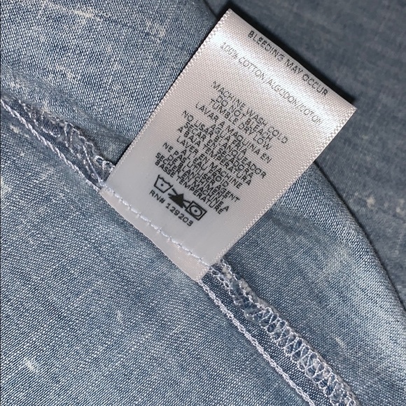 Distressed denim button up shirt XS - Picture 8 of 10